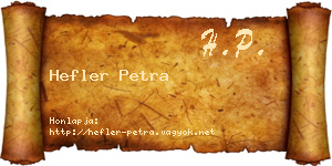 Hefler Petra névjegykártya